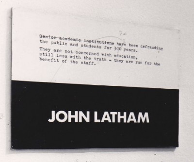 John Latham, title unknown from  Structure &amp; Codes exhibition, 1975 RCA London (The Mental Furniture Industry 5)