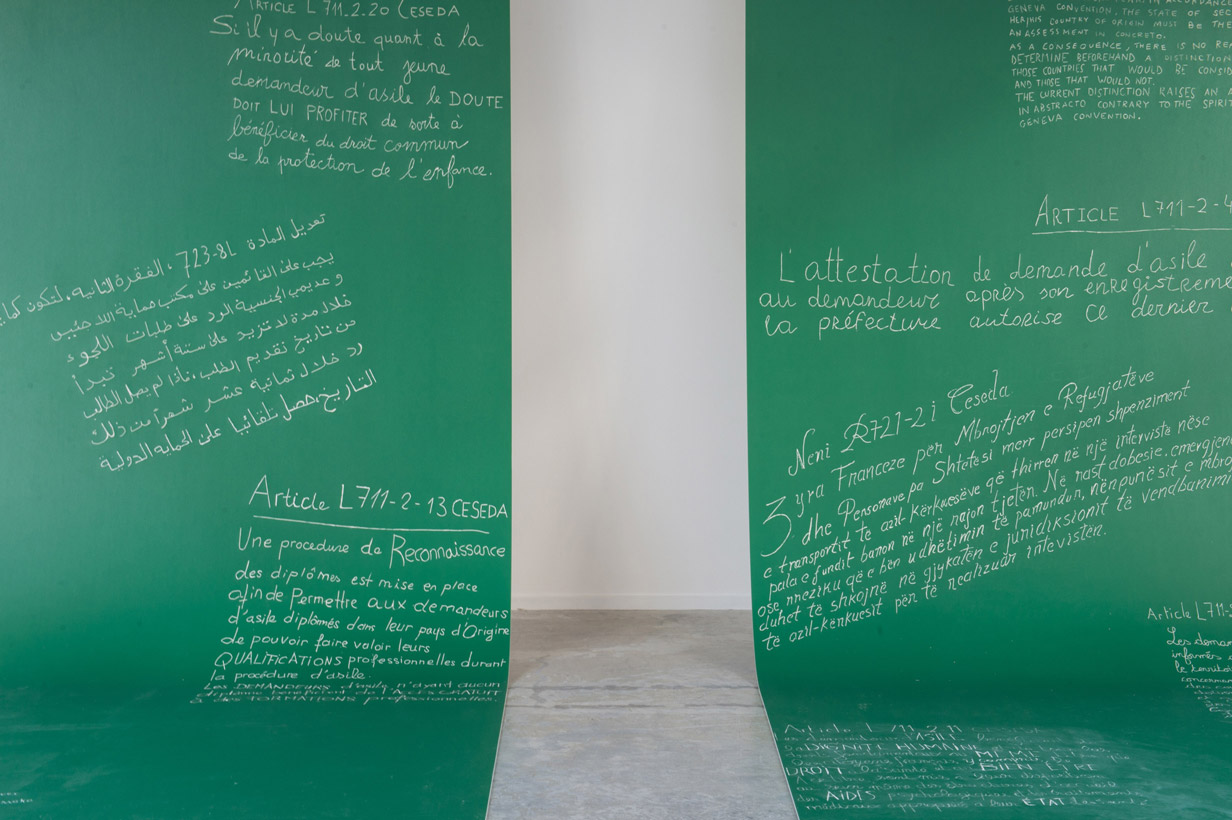 Stine Marie Jacobsen, Law Shifters, 2016-. Installation view - A World Not Ours, Kunsthalle Mulhouse, 2017, France. Courtesy the artist. (Stine Marie Jacobsen - Law Shifters 2)