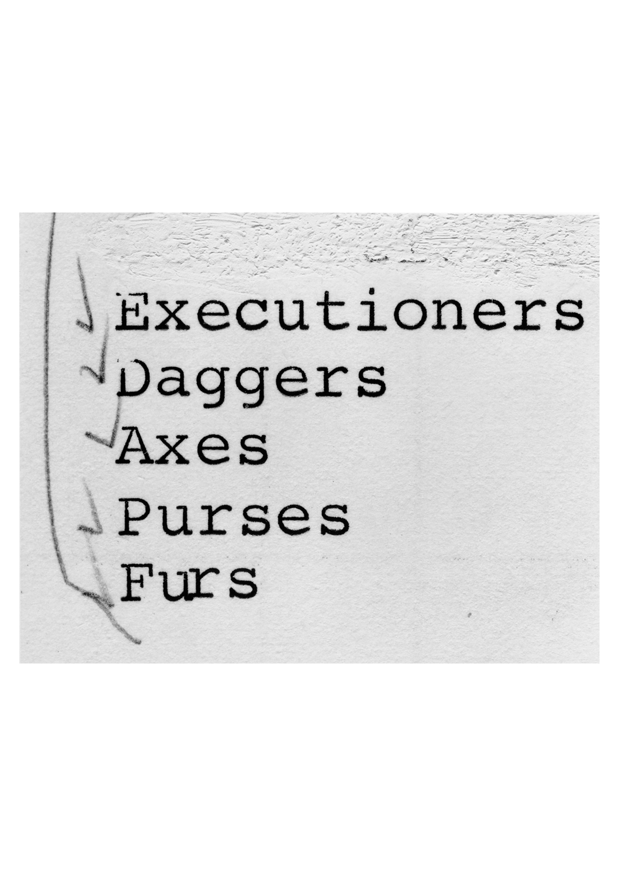 Erica Baum untitled (Executioners) (1998) Courtesy the artist. (STUDIES FOR A CATALOGUE: 7)