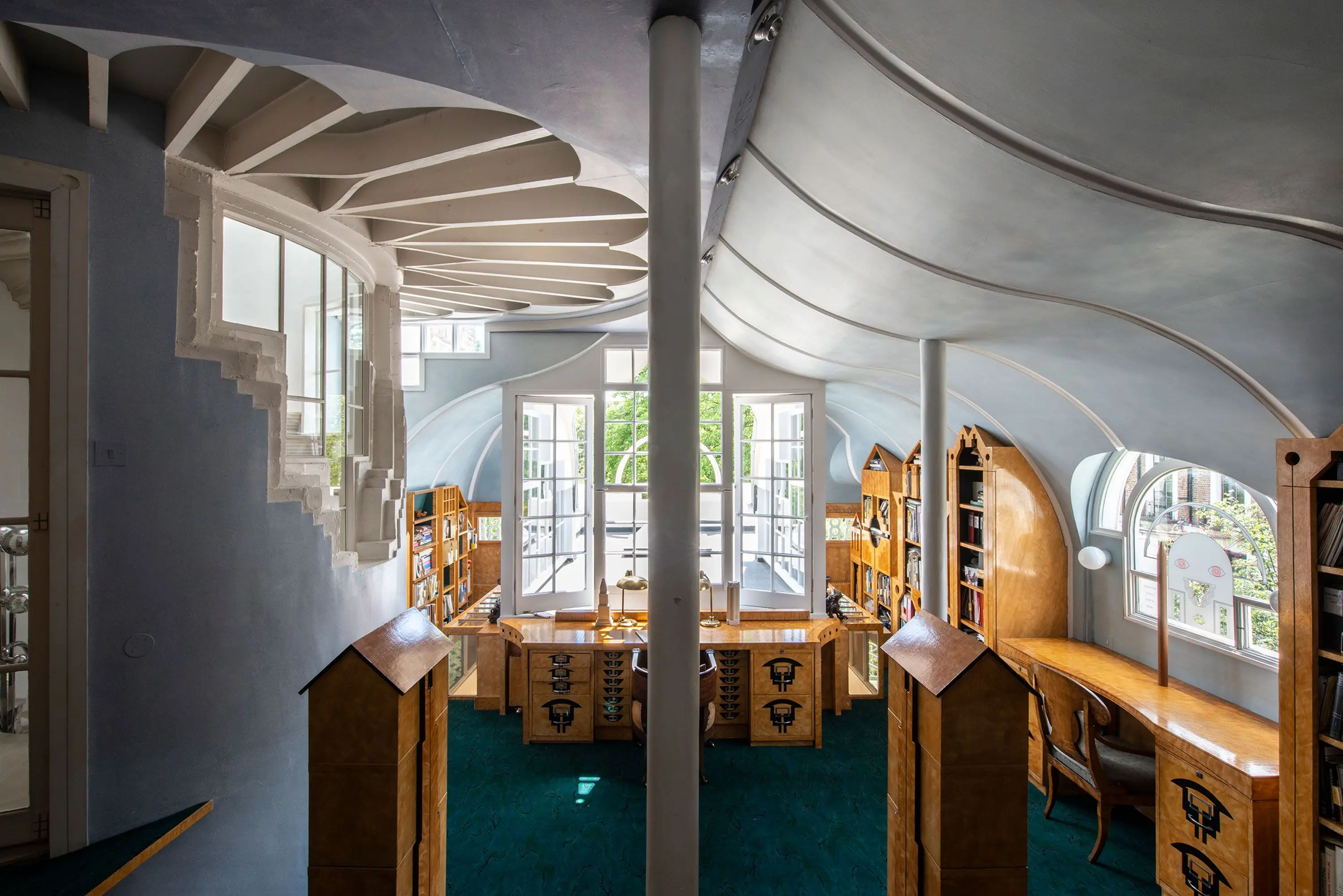 The Architectural Library at The Cosmic House © Sue Barr (Sonia Leimer: Cosmic Dust 2)