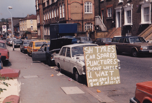 Bellenden Road in 1986 photographed by John Latham (The Bandits Live Comfortably In the Ruins: led by Sean Lynch 0)