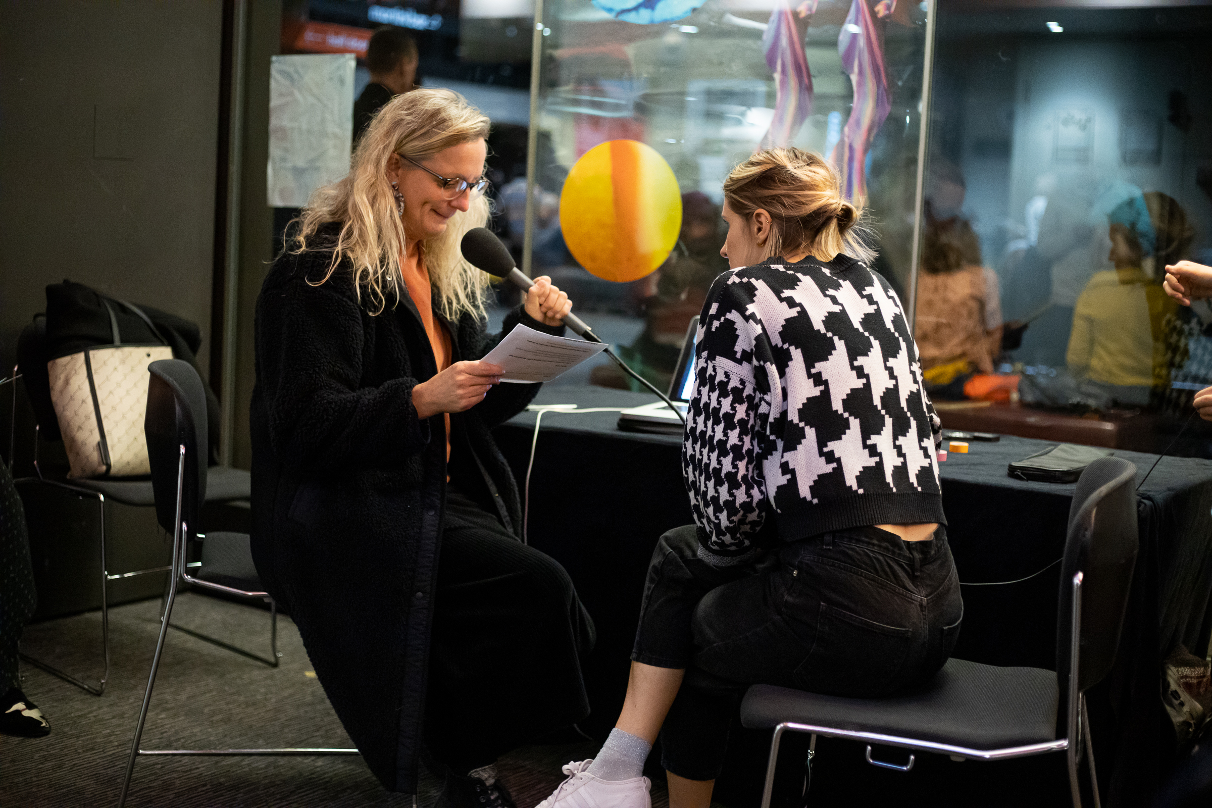 Constellations 2019–20, Barbican. Show me the face of your digital voice, by Hannah Kemp-Welch, Dunya Kalantery and Amanda Ramasawmy. Photo: Mac Praed Media (CONSTELLATIONS 2020–21 ARTIST OPEN CALL 1)
