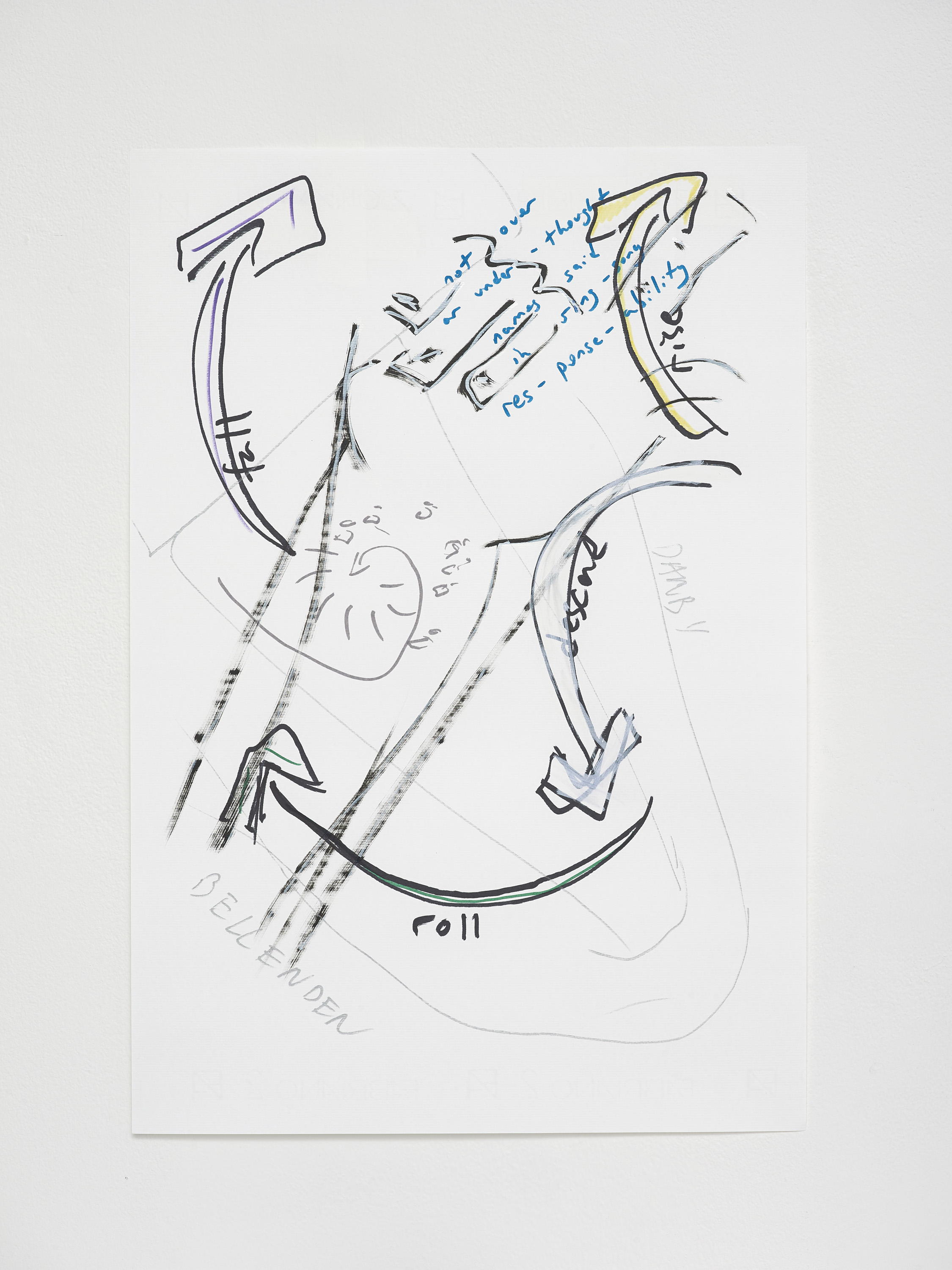 Jeremiah Day Fall & Rise & Descend & Roll (Performance Notation: June 2, 2023, Flat Time House / Faith Chapel) Acrylic and ink, 2023 ( What is Power?  21)