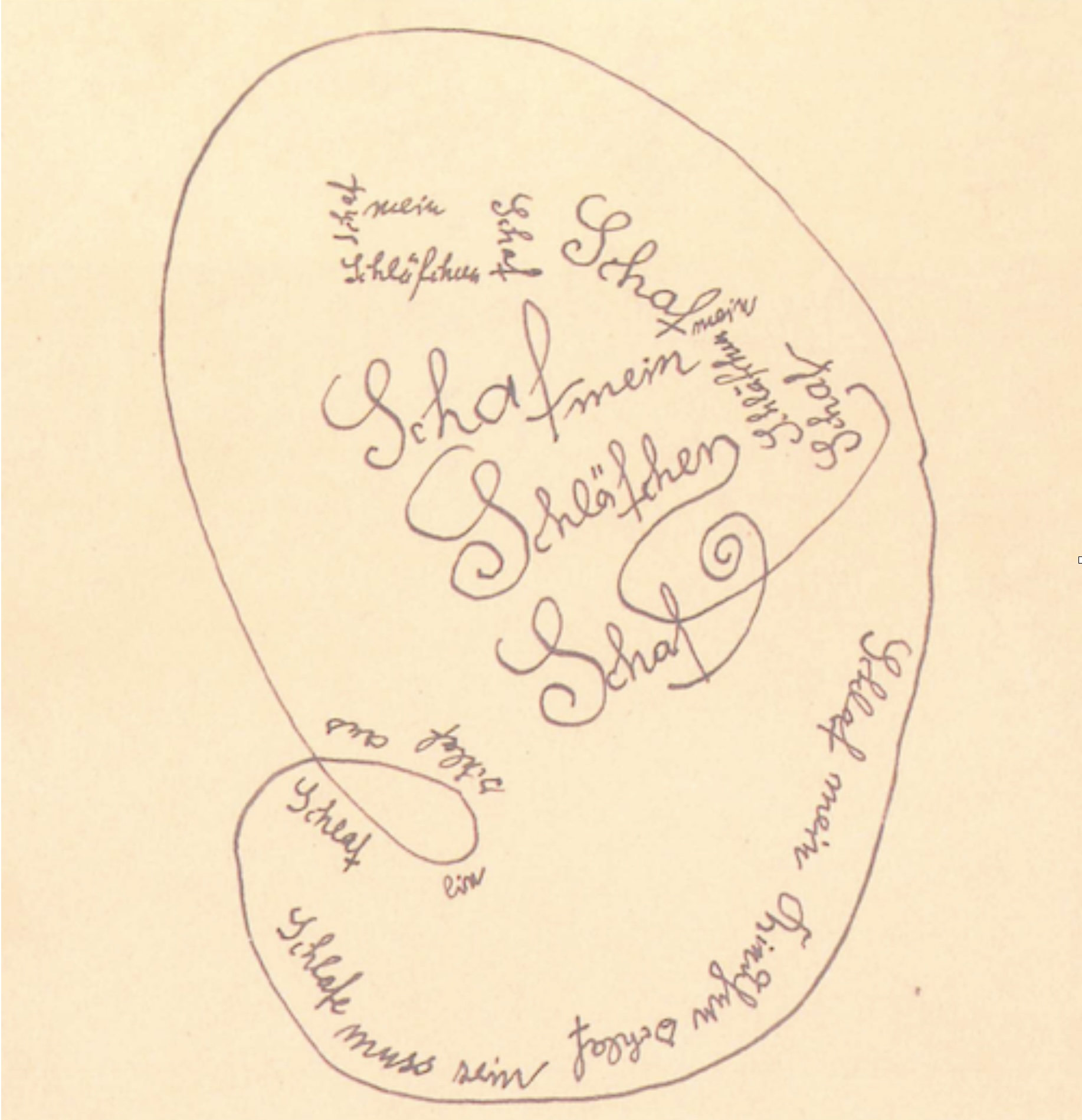 Word-drawing by Walter Benjamin, 1934 (Philosophical Drawings, Artistic Thinkings 0)