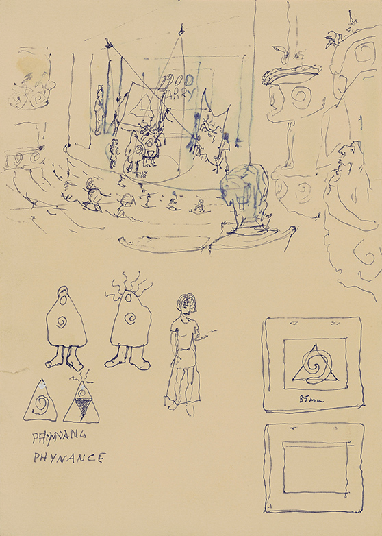 Barry Flanagan  UBU production + pataphysical theme (1994) pen & ink drawing courtesy Barry Flanagan Foundation (PHYNANCE RESIDENCY 2015 6)