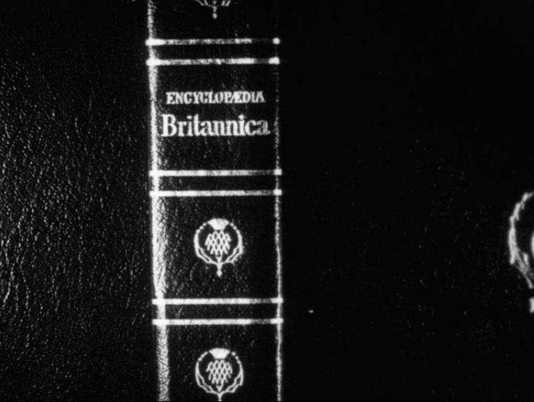 John Latham Encyclopedia Britannica (1971) Silent, B&W;, 6', 16mm. Image courtesy the artist/LUX London. (TIME AND LANGUAGE 5)